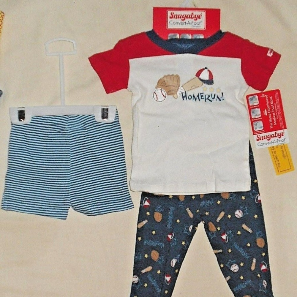 3-Piece Snugabye Converted Foot Garment Pajama Set